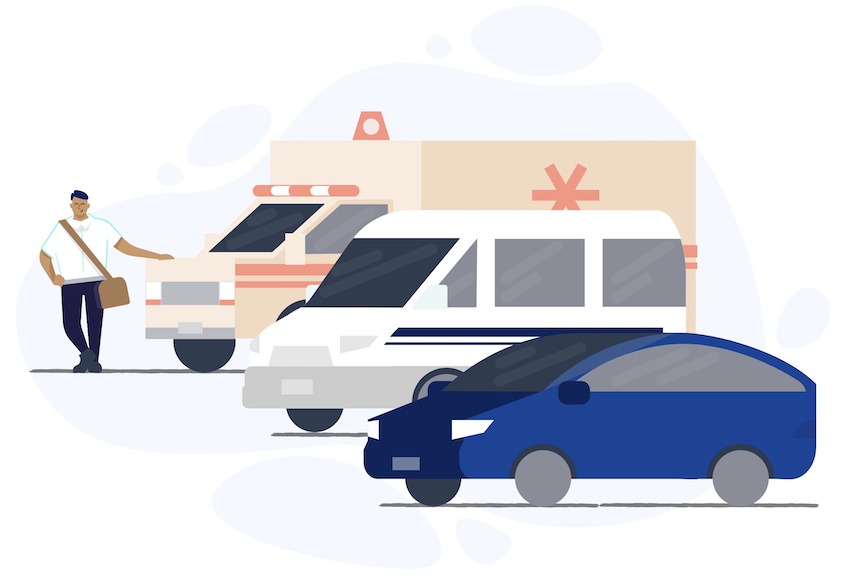 ambulance paramedic car lineup illustration ambulance paramedic car lineup illustration