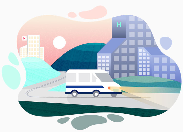 ambulance transportatoin roundtrip illustration ambulance transportatoin roundtrip illustration