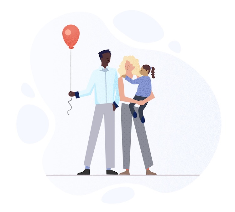 couple with daughter illustration couple with daughter illustration