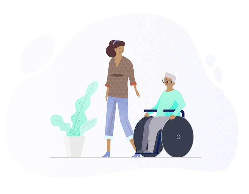 woman in wheelchair illustration woman in wheelchair illustration